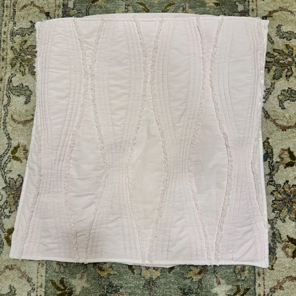 Pottery Barn Kids Wave Recycled ~Euro Pillow Cover ~Blush Pink